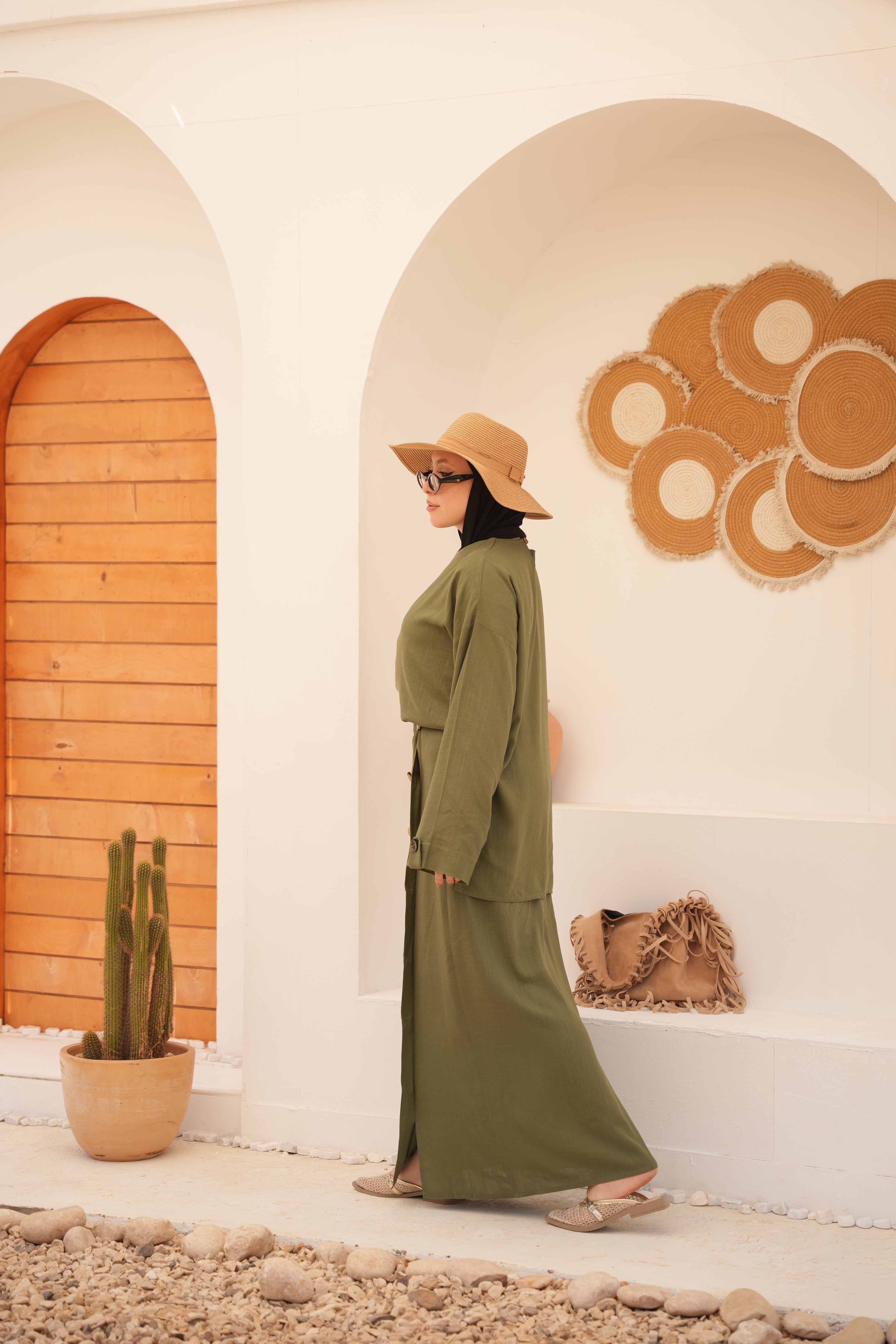 Layered Modest Set-Olive